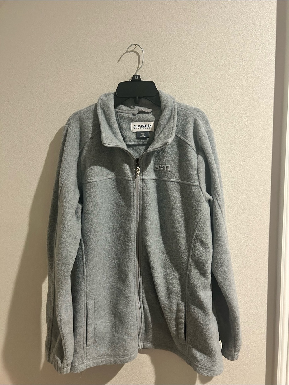 Magellan Outdoors Gray Women's Fleece Jacket with Logo